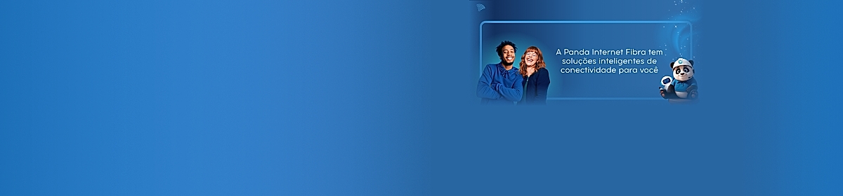 Imagem promocional da Panda com destaque para internet fibra óptica