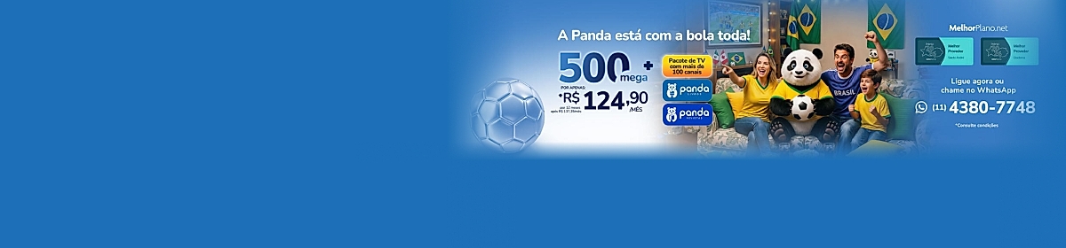 Imagem promocional da Panda com destaque para internet fibra óptica